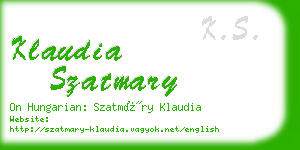 klaudia szatmary business card